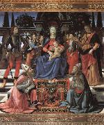 Domenicho Ghirlandaio Thronende Madonna mit den Erzengeln Michael und Raffael sowie den Bischofen Zenobius and justus oil painting on canvas